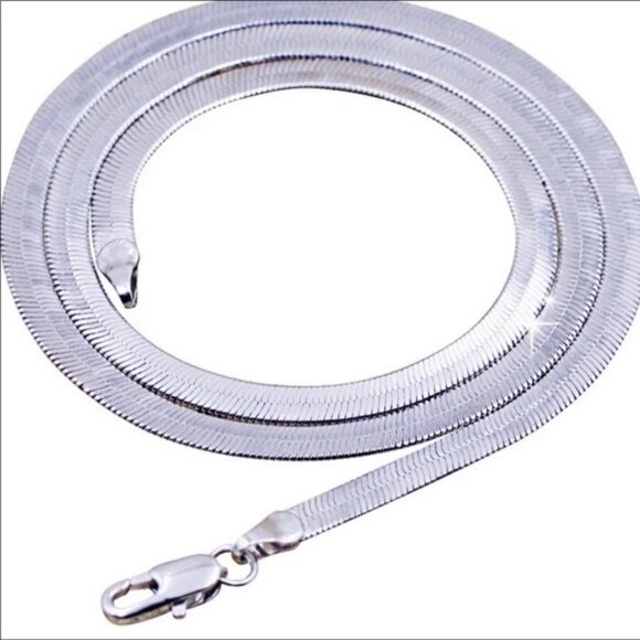 20” NEW  925 STERLING SILVER HERRINGBONE NECKLACE, NICE NECKLACE, CUTE NECKLACE - Picture 2 of 6